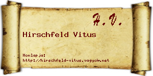 Hirschfeld Vitus névjegykártya